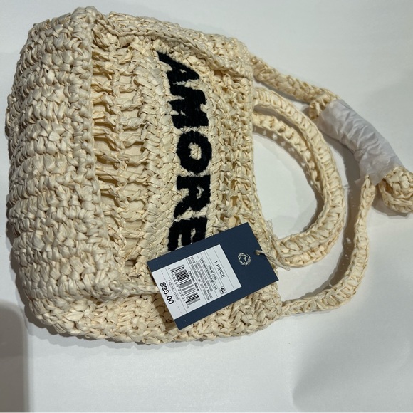 Amore Beige Crochet Tote Bag Valentine’s Day crossbody bag NWT - Picture 6 of 8